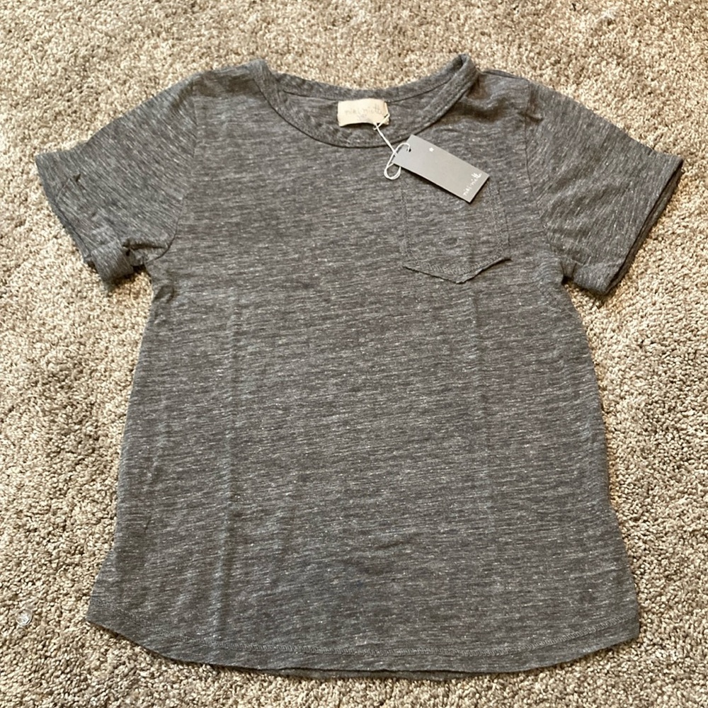 MIKI MIETTE Gray Heathered Short Sleeve tee girls 6Y NWT SOLD AT NORDSTROM